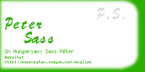 peter sass business card